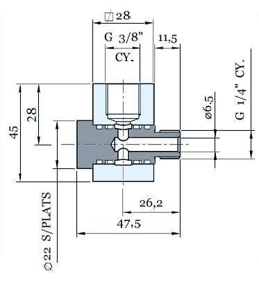 SN5505E Mâle 1/4" - femelle 3/8" BSP